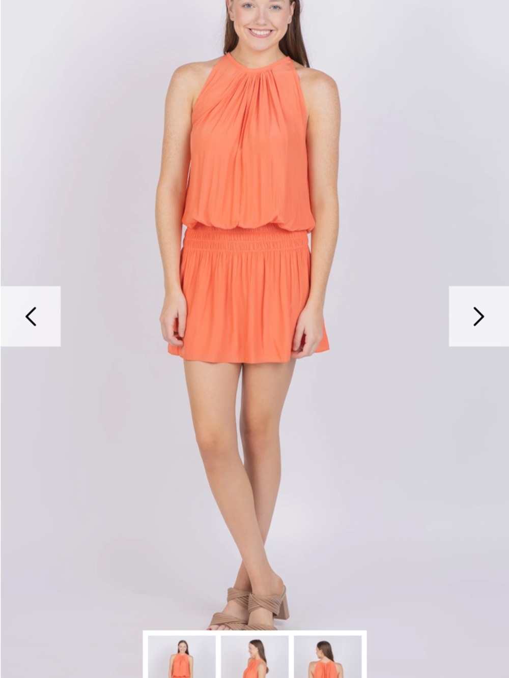 Ramy Brook Coral Orange Sleeveless Mini Dress